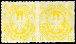 Prussia 6 Pfg bright yellow, eagle in the ... 