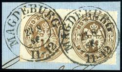 Prussia 3 silver penny brown, horizontal ... 