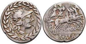 Coins Roman Republic Cn. Gellius, denarius ... 