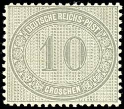 German Reich 10 Gr. Numerals, grey, mint ... 