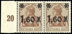 Deutsches Reich 1,60 M. auf 5Pfg. braun, mit ... 