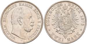 Prussia 2 Mark, 1876, A, Wilhelm I., ... 