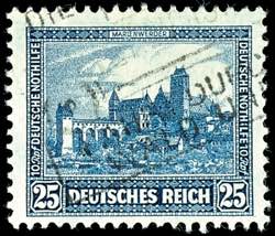 German Reich 25 Pfg. Help in need 1930 blue, ... 