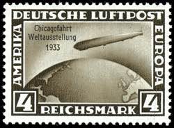 German Reich 2 and 4 RM Chicago travel, ... 