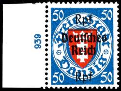 German Reich 3, 15 and 50 Pfg Gdansk ... 