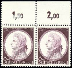 German Reich 6 Pfg Wolfgang Amadeus Mozart, ... 