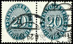 Official stamp German Reich 20 penny straw ... 