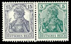 Deutsches Reich Zusammendrucke 15 Pfg + 5 ... 