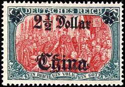 Deutsche Post in China 2½ $ auf 5 Mk., ... 