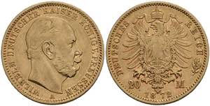 Prussia 20 Mark, 1872, A, Wilhelm I., ss. J. ... 