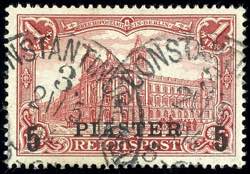 Turkey 1 Mark with overprint 5 piastre in ... 