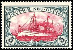 German New Guinea 5 Mark imperial yacht on ... 