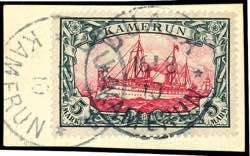 Cameroon 5 Mark imperial yacht, paper ... 