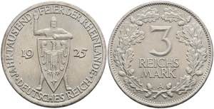 Münzen Weimar 3 Reichsmark, 1925, A, ... 