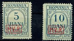 Romania Postage 5 and 10 B watermarked, mint ... 