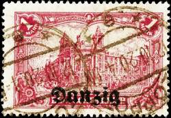 Danzig 1 M. Overprint issue with plate flaw ... 