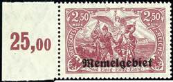 Memel 2,50 Mark Deutsches Reich mit Aufdruck ... 