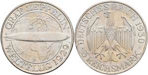 Münzen Weimar 3 Reichsmark, 1930, F, ... 
