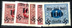 Rumburg 30 H. To 1 Kc. Postage due stamps ... 