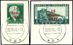 Albania 1 Q. On 3 Q. - 35 Fr. Postal stamps ... 