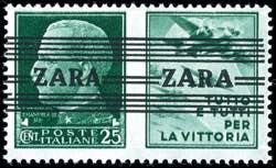 Zara 25 Centesimi with overprint from ... 