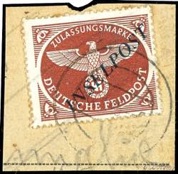 Field Post Stamps Agramer overprint on piece ... 