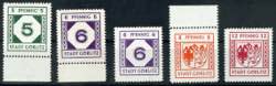 Görlitz 5 Pfg - 12 Pfg postal stamps with ... 