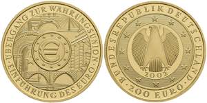 Münzen Bund ab 1946 200 Euro Gold, 2002, F, ... 