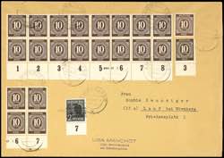 Tenfold Franking 10 Pfg. Numeral, 22 pieces, ... 