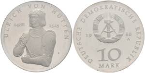 Münzen DDR 10 Mark, 1989, Ulrich von ... 