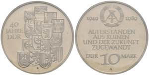 GDR 10 Mark, 1989, 40 years German ... 