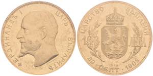 Bulgaria 100 levs, Gold, 1912, Ferdinand I., ... 