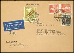 Berlin 1 Mk. And 2 Pfg red overprint with ... 