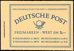 Stamp Booklet Berlin Berlin buildings 1952, ... 
