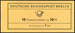 Berlin Markenheftchen Dürer 1962, Hbl.-Rand ... 