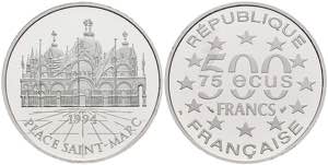 France 500 Franc, Platinum, 1994, Markusdom ... 