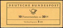 Stamp booklet Bach 1963, Hbl. Margin ... 
