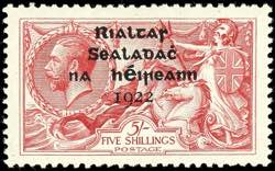 Irland 1922, 5 Sc. Seepferdchen karmin, ... 
