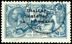Irland 1922, 10 Sc. Seepferdchen blau, ... 