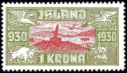 Island 1930, 15 A. - 1 Kr. Althing-Flus, ... 