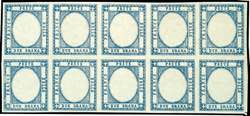 Naples 1861, 2 Grana blue, unperforated and ... 