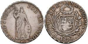 Peru 2 Reales, 1828, Cuzco, G, KM 141.2, ss. ... 
