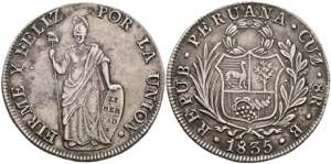 Peru 8 Reales, 1835, Cuzco, B, KM 142.5, ss  