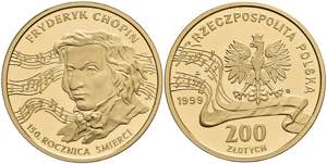 Polen 200 Zloty, Gold, 1999, 150. Todestag ... 