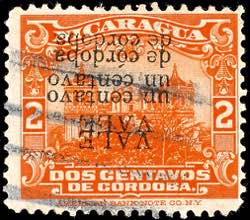 Nicaragua Un centavo auf 2 C. orangerot, ... 