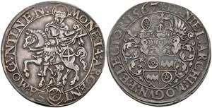 Coins 1 / 2 thaler, 1567, dan Brendel from ... 