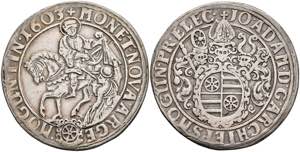 Münzen 1/2 Taler, 1603, Johann Adam von ... 