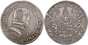 Münzen 1/2 Taler, 1637, Anselm Casimir von ... 