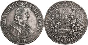 Münzen Taler, 1637, Anselm Casimir von ... 