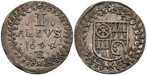 Münzen 1 Albus, 1644, Anselm Casimir von ... 